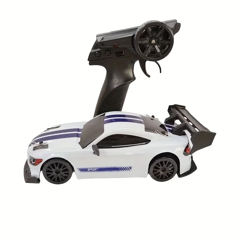 RC Drift Car 4WD 2.4GHz Szybki samochód sportowy z oświetleniem LED, kołami wyścigowymi i driftowymi