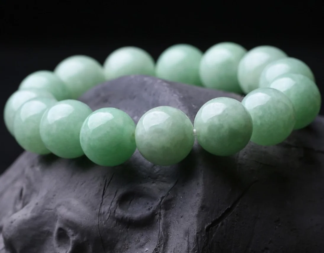 Fine Jewelry Natural Jade A+ Jadeite Ice Glutinous Bead Bracelet For Men And Women view 3