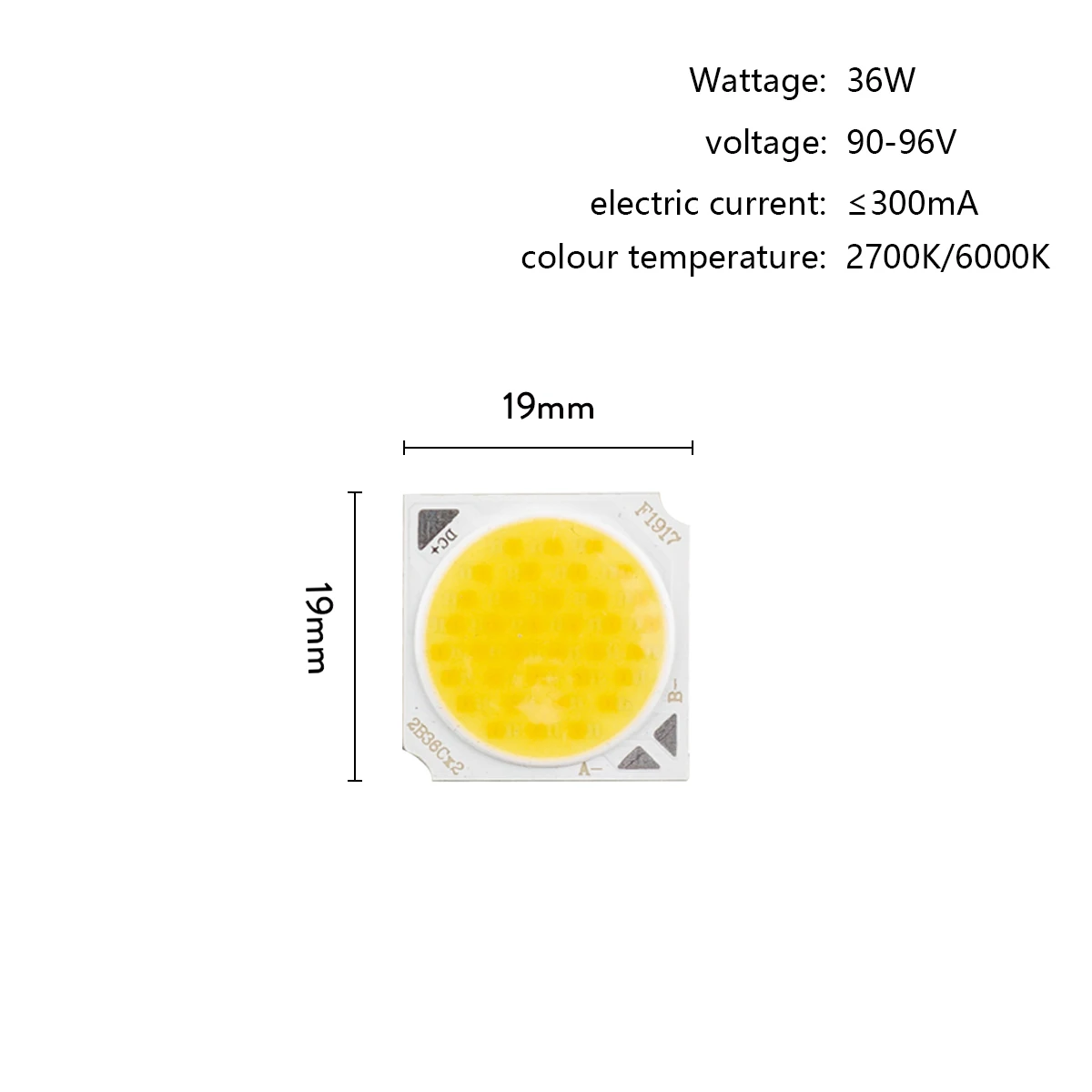 12W 18W 24W 30W 36W LED sorgente luminosa COB bicolore 2700K/6000K 36-42V 54-63V 72-84V 90-105V 90-96V LED chip Bead