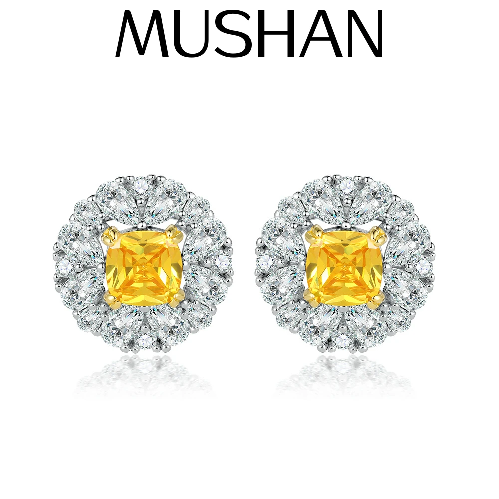 

MuShan Luxury Jewelry 925 Sterling Silver Earrings Cubic Zirconia 5A Hoop Party Women Rhodium Plated Fine Jewelry Earring