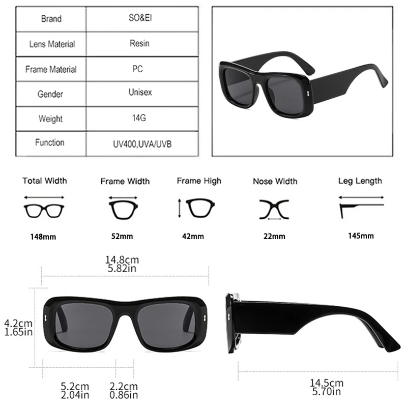 SO&EI جديد كاندي اللون مربع النظارات الشمسية النساء الرجعية المسامير ظلال UV400 تتجه الرجال نظارات شمسية