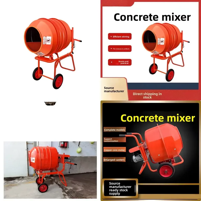 Small Electric Concrete Mixer Cement Mixing Machine for Construction Paving Feed and Fertilizer Blending