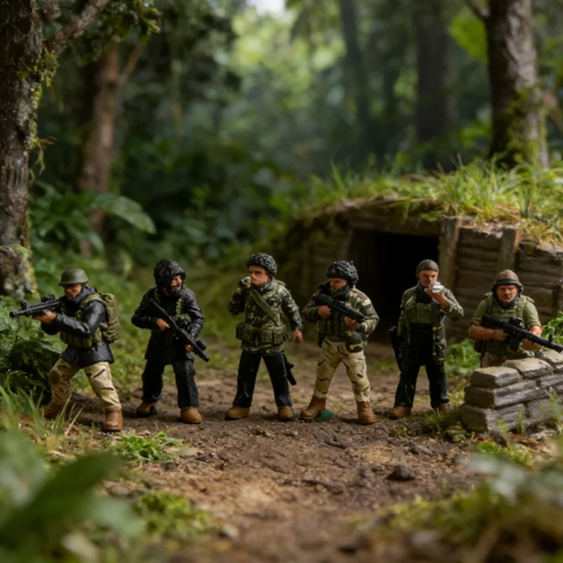 

Масштабная модель 1:72, 6 фигурок солдат- Guerrilla Militia из смолы, аксессуары для DIY-сцен, коллекционные фигурки, подарки, игрушки для фанатов, куклы