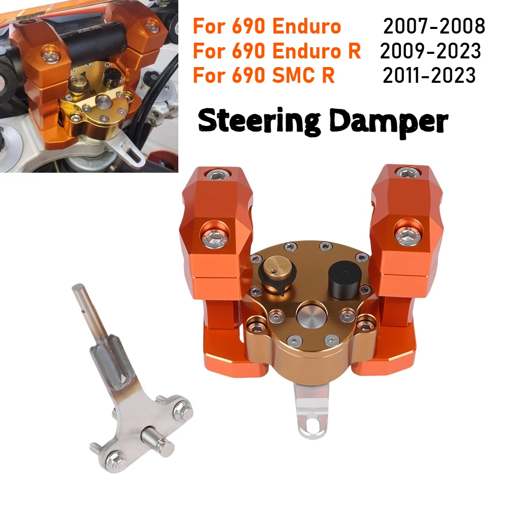 Motorcycle Steering Damper Stabilizer Handlebar Riser Clamp Bracket For KT M 690 Enduro R 2007-2023 690 SMC R 2011-2023
