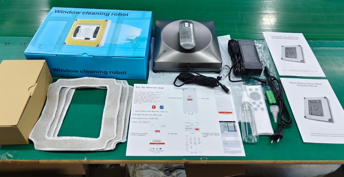 Smart Window Cleaning Robot with 3000Pa Suction Power Fully Automatic Electric Window Cleaner with Water Spray