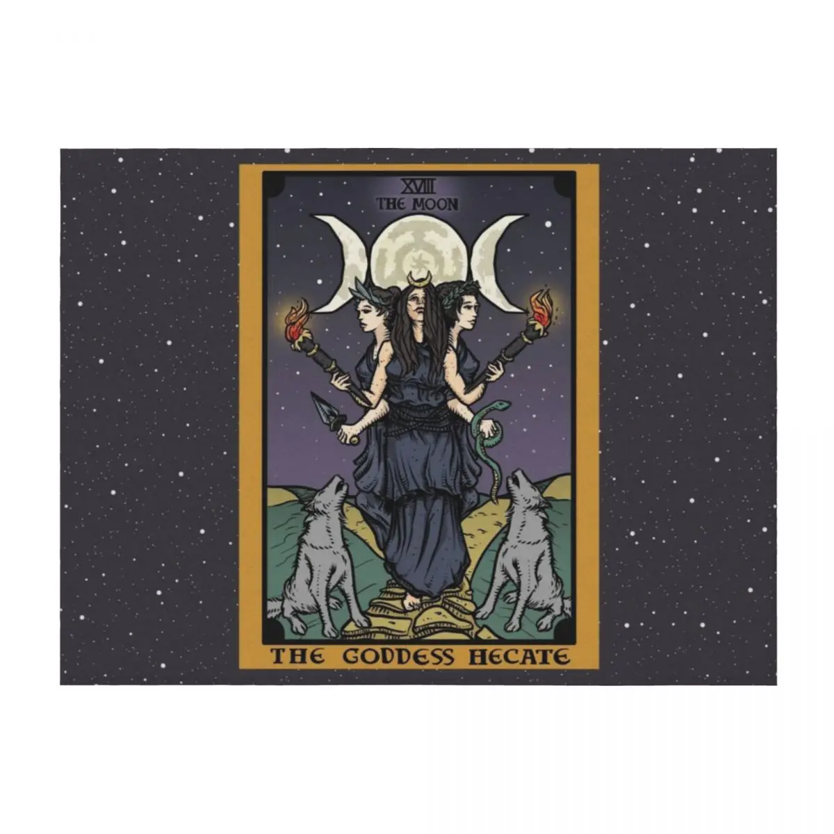 

Hecate Triple Moon Goddess of Witchcraft and Magick Witch Hekate Wheel Tarot Card Throw Blanket sofa bed Thermal Blankets