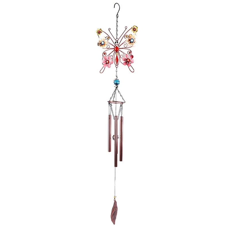 Metal Butterfly Wind Chime Aluminum Tube Anti-Rust Spray Paint Home Iron Art Garden Crafts Ornaments