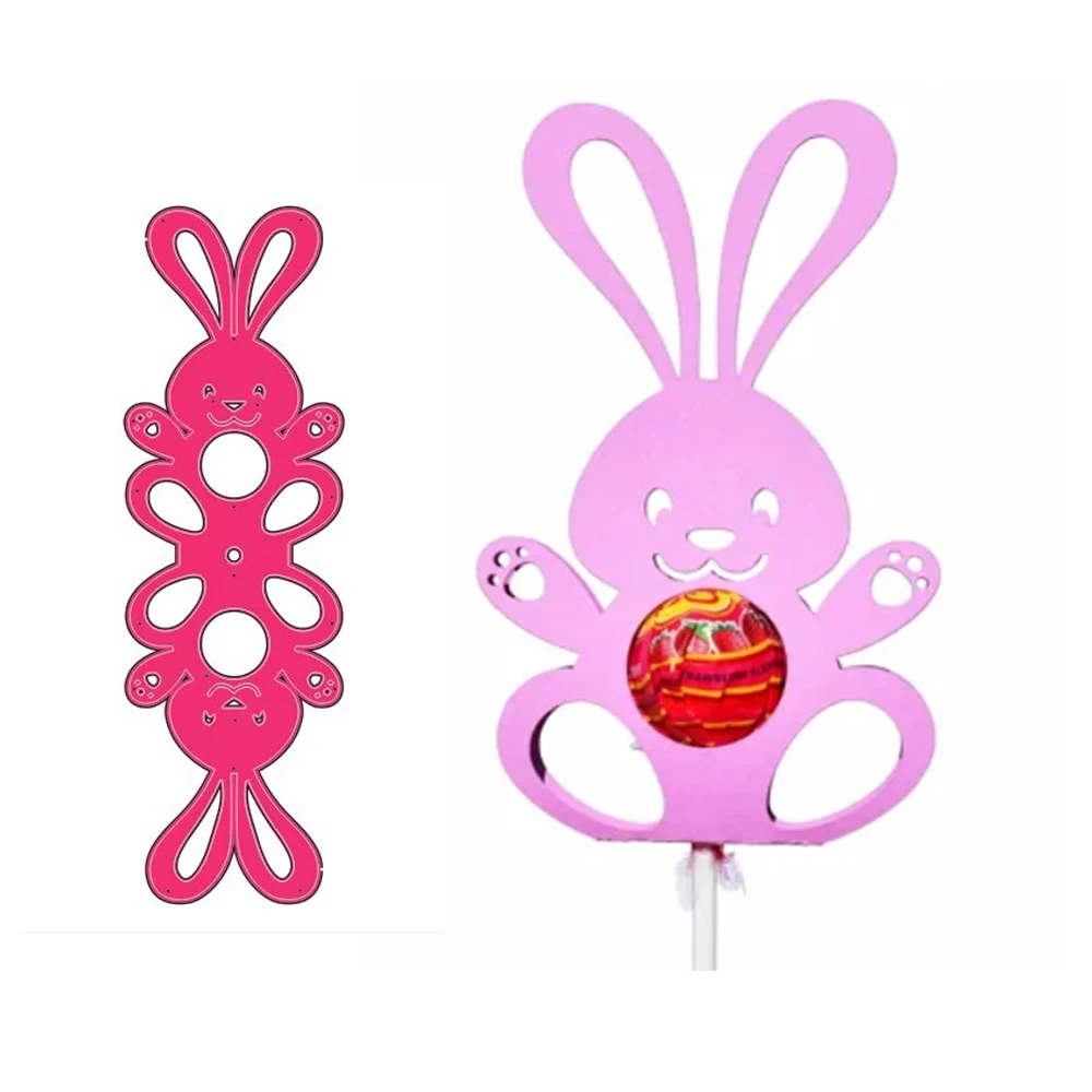 Easter Rabbit Lollipop Metal Cutting Dies Scrapbooking Embossing Folder for DIY Crafts Paper Decorative