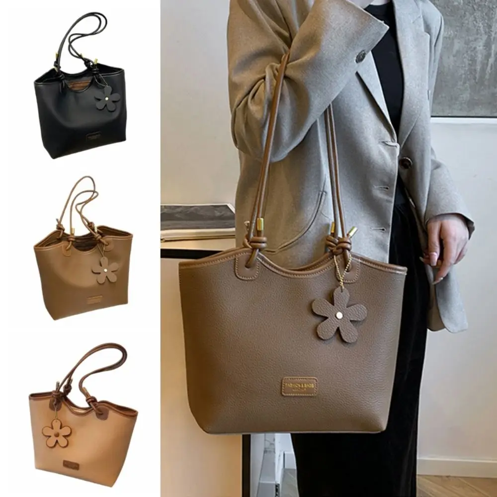 

Retro Women's Shoulder Bag PU Leather Large Capacity Single-shoulder Bag Waterproof Portable Shopping Handbag Spring Summer