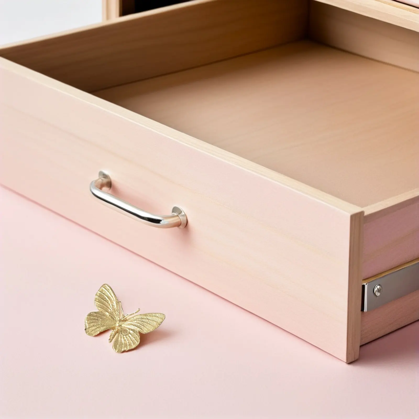 2Pcs Solid Brass Butterfly Cabinet Knobs Butterfly Drawer Handles for Kitchen Cabinets Wardrobe Drawers Dresser Cupboard Door