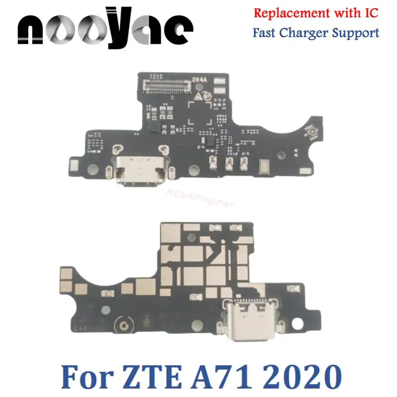 For ZTE Blade A31 2021 / A51 2021 / A71 2020 USB Dock Charger Port Charging Flex Cable Microphone Board With IC