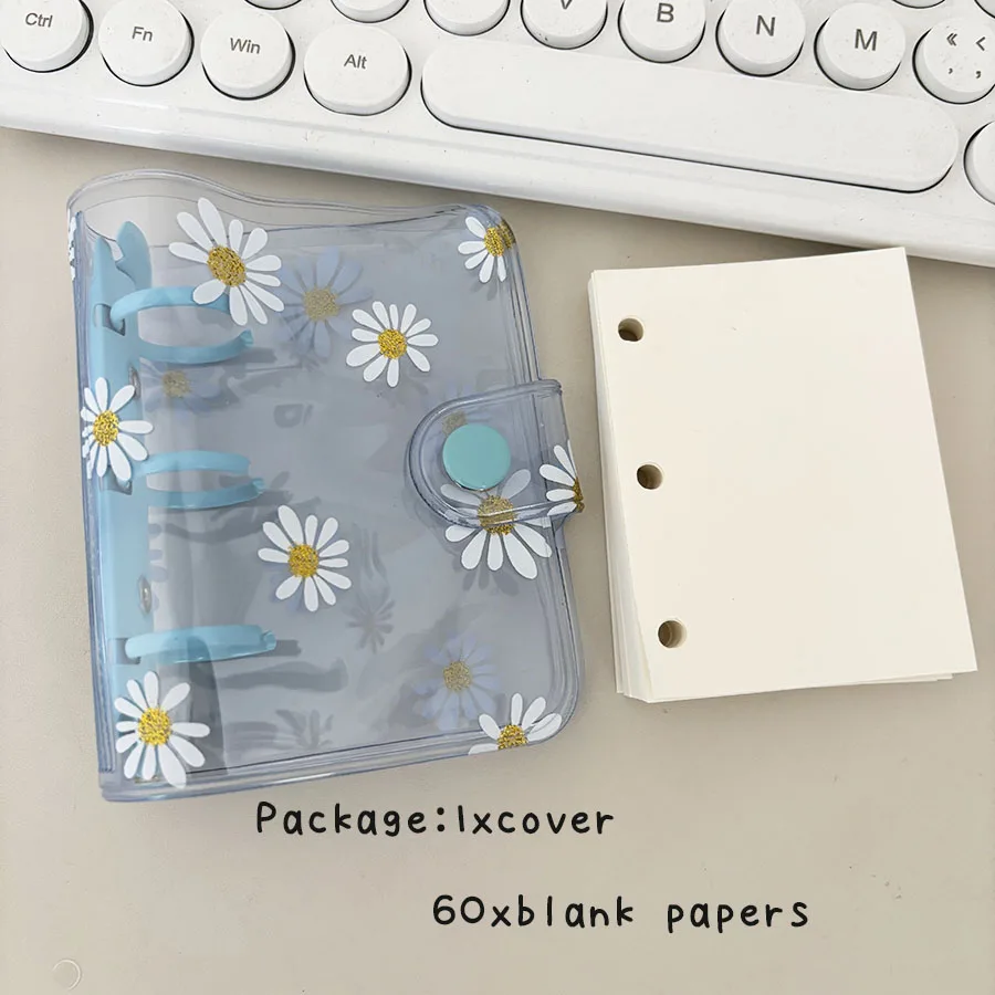 1 Set 3-Loch-Gänseblümchen-Notizbuch, Taschen-Notizblock mit losem Blattring, mit 60 Blatt Gürtel/leeres Papiere, DIY Mini-Junk-Tagebuch-Handbuch – Detail 13