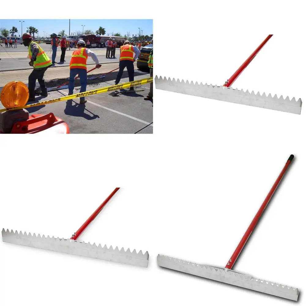 

Асфальтовый грабли-рыхлитель 32 дюйма с рукояткой 72 дюйма, Т-образная форма, производство США, красный, модель 700028C