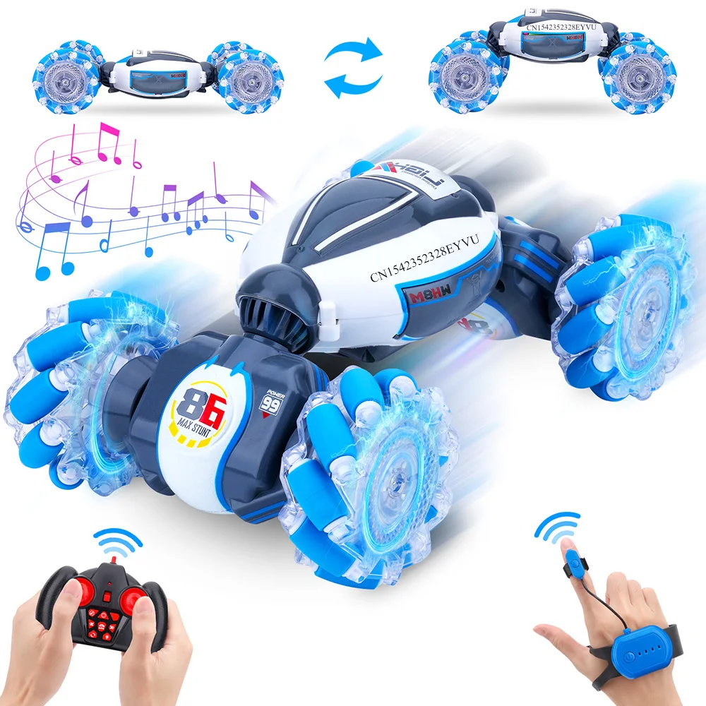 4WD RC Cars Gesture Radio Watch Control Twist Stunt Car for Children Remote Control Car with Music Light Drift Toy Car Kids Gift