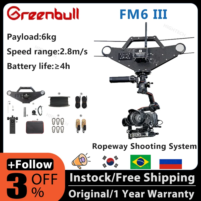 Greenbull FlyingKitty FM6 III Ropeway Cablecam System All in a Panoramic View integrates DJI's latest RS SDK protocol