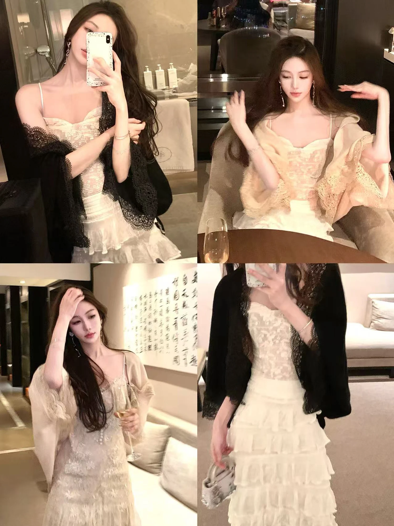 

Пальто-накидка ручной работы из 100% шерсти с кружевом, воротником-хомутом, длинными рукавами и застежкой-молнией, для повседневной носки