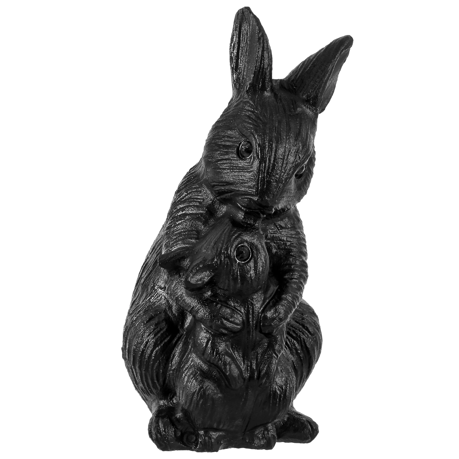 Carving Mini Lovely Rabbit Figurine Natural Black Obsidian Animals Statue Healing Gemstone Craft Gift For Home Decoration