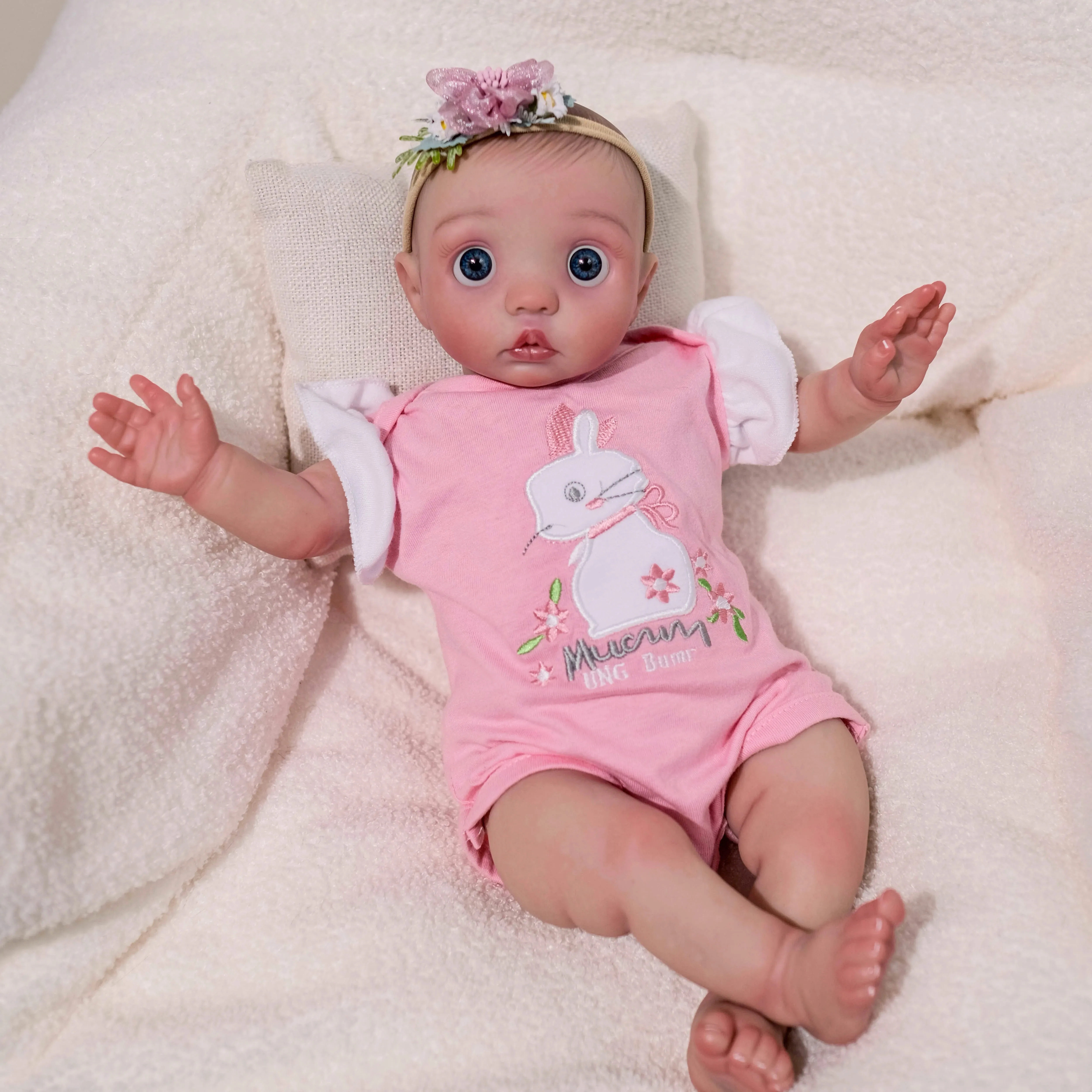 16inch Peeka Soft Cloth Body Hand Made High Quality Detailed painting Lifelike Real Touch small doll cute handy baby