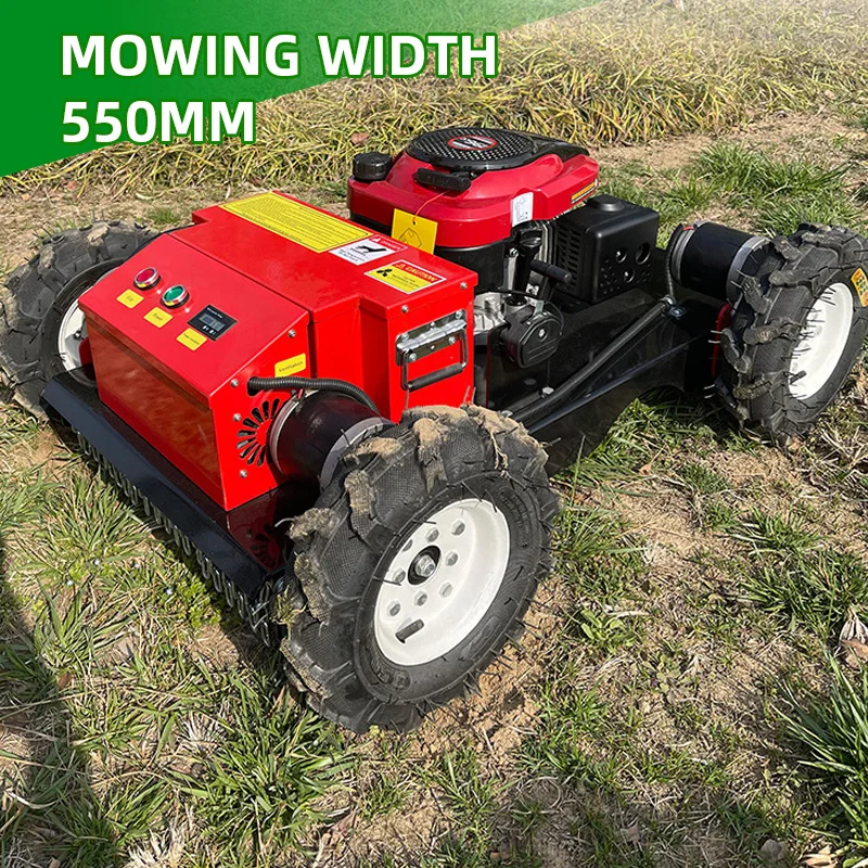 Gasoline Mower Remote Control Grass Cutting Machine Cordless Self Propelled Wheeled Lawn Mowers for Orchard Garden Green Belt