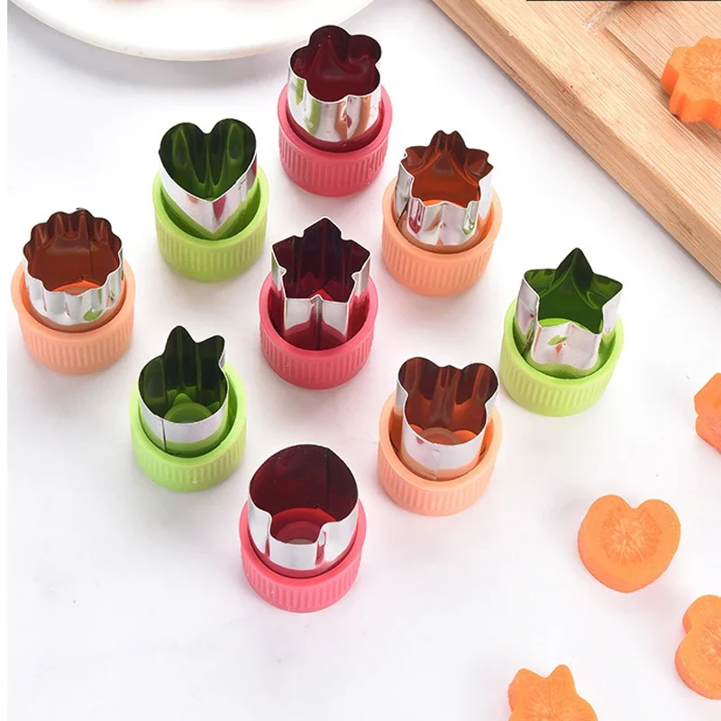 Stern Herz Form Gemüse Cutter Kunststoff Griff 3Pcs Tragbare Kochen Werkzeuge Edelstahl Obst Schneiden Sterben Küche Gadgets