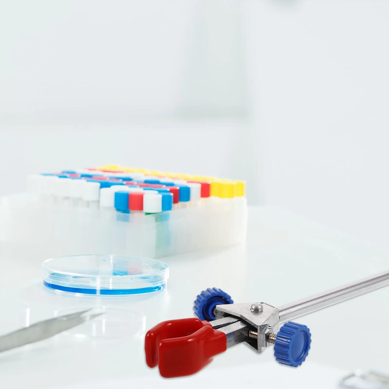 Double PRONG Lab CLAMP ปรับนิ้วมือสไตล์ผู้ถือหลอดทดสอบ Beaker เคมีอุปกรณ์ MountingBracket Lab อุปกรณ์เสริม