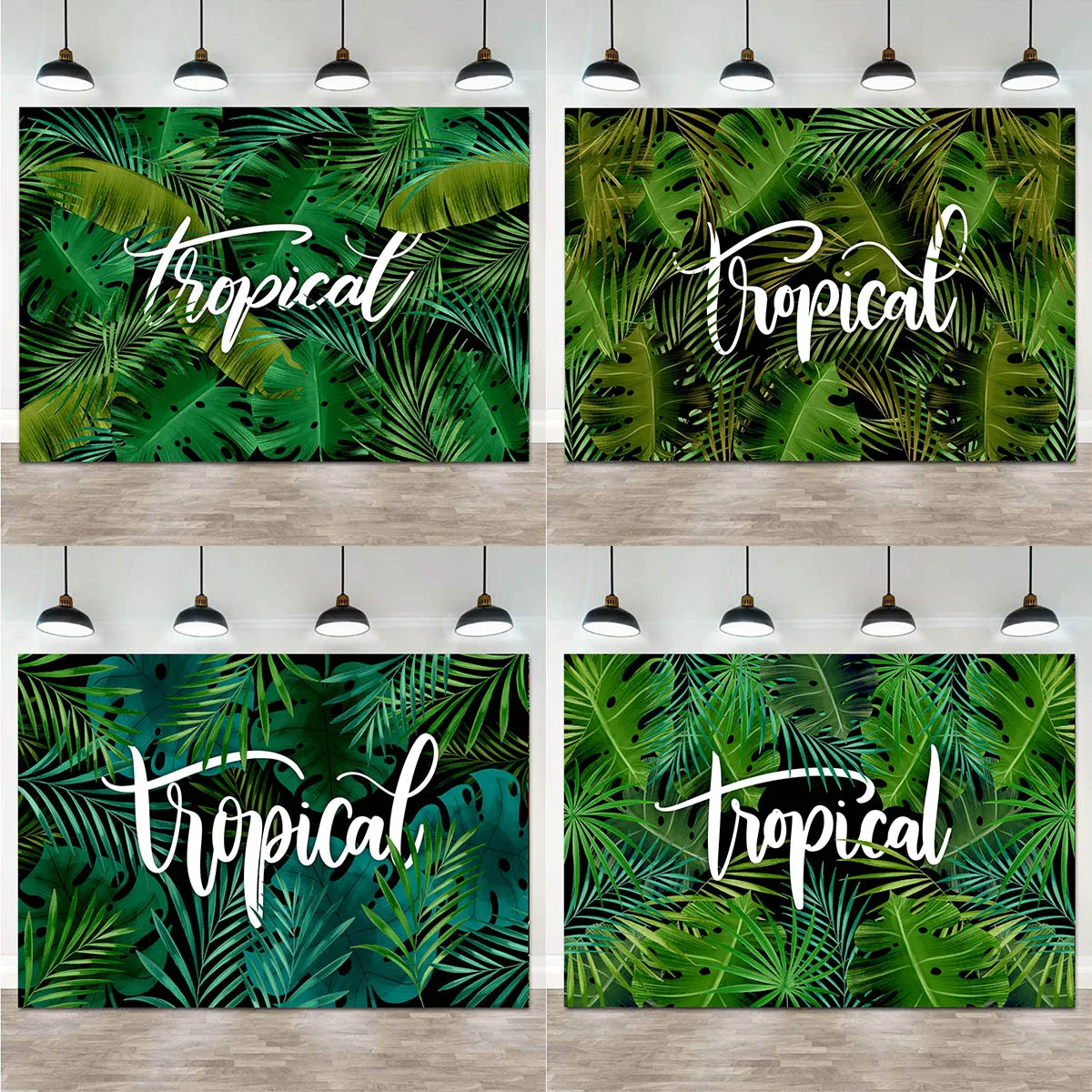 Tropical Lettering Green Leaves Photography Backdrops Shower Party Home Room Decor Banner Photo Background Studio Shooting Props