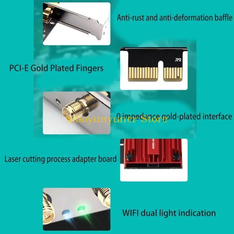 P9JB WiFi 6アダプターデュアルバンドAX1800S 2.4G/5GHzワイヤレスBluetooth互換5.2