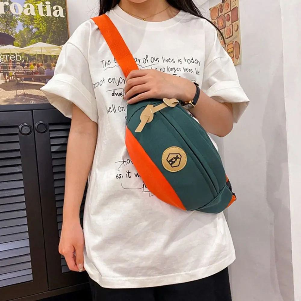 Simple Nylon Canvas Crossbody Bag Harajuku Zipper Canvas Chest Bag Phone Bag Message Bag Waist Bag Outdoor