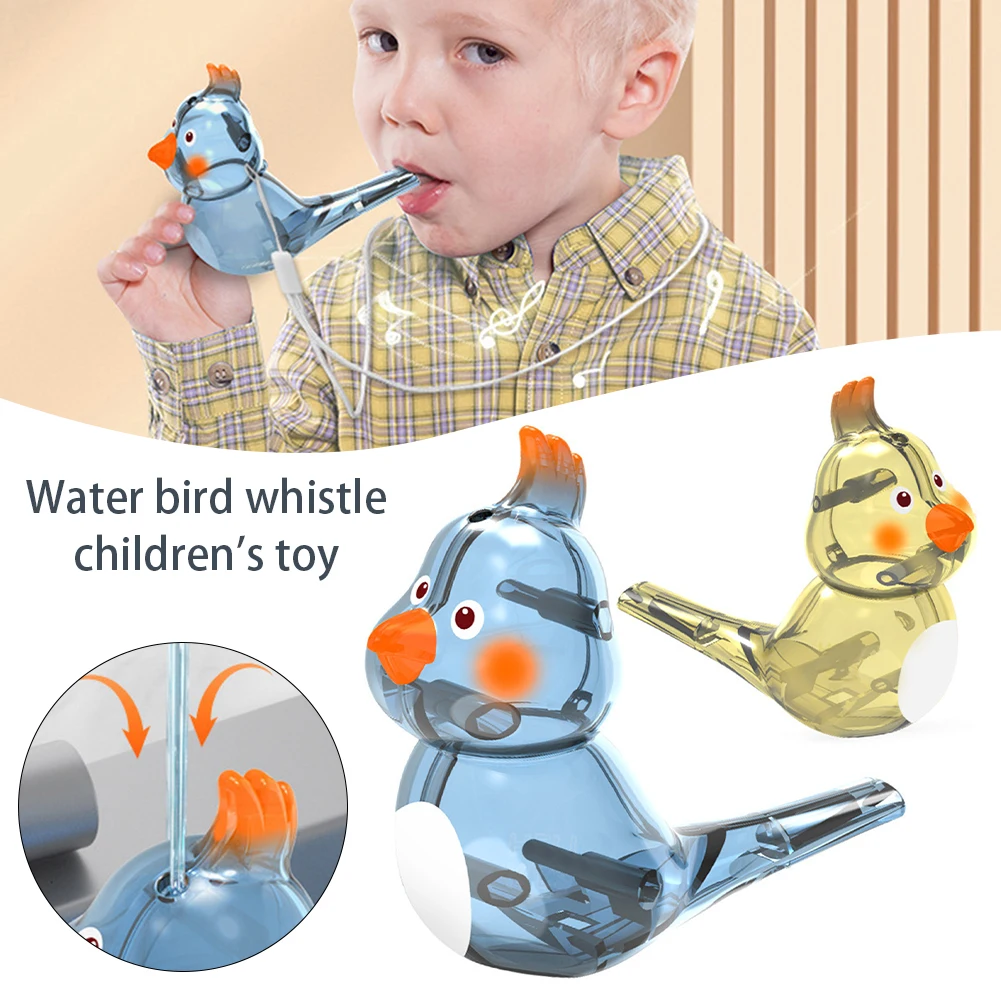 

Kids Water Whistle Bird Shaped With Lanyard Small Musical Instrument Toy Bird Calling Device Educational Children Gift For Kid