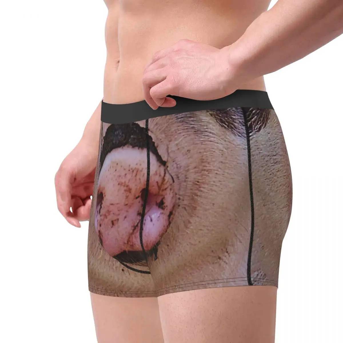 Funny Pig Snout Underwear Men Printed Custom Animal Nose Boxer Briefs Shorts Panties Soft Underpants