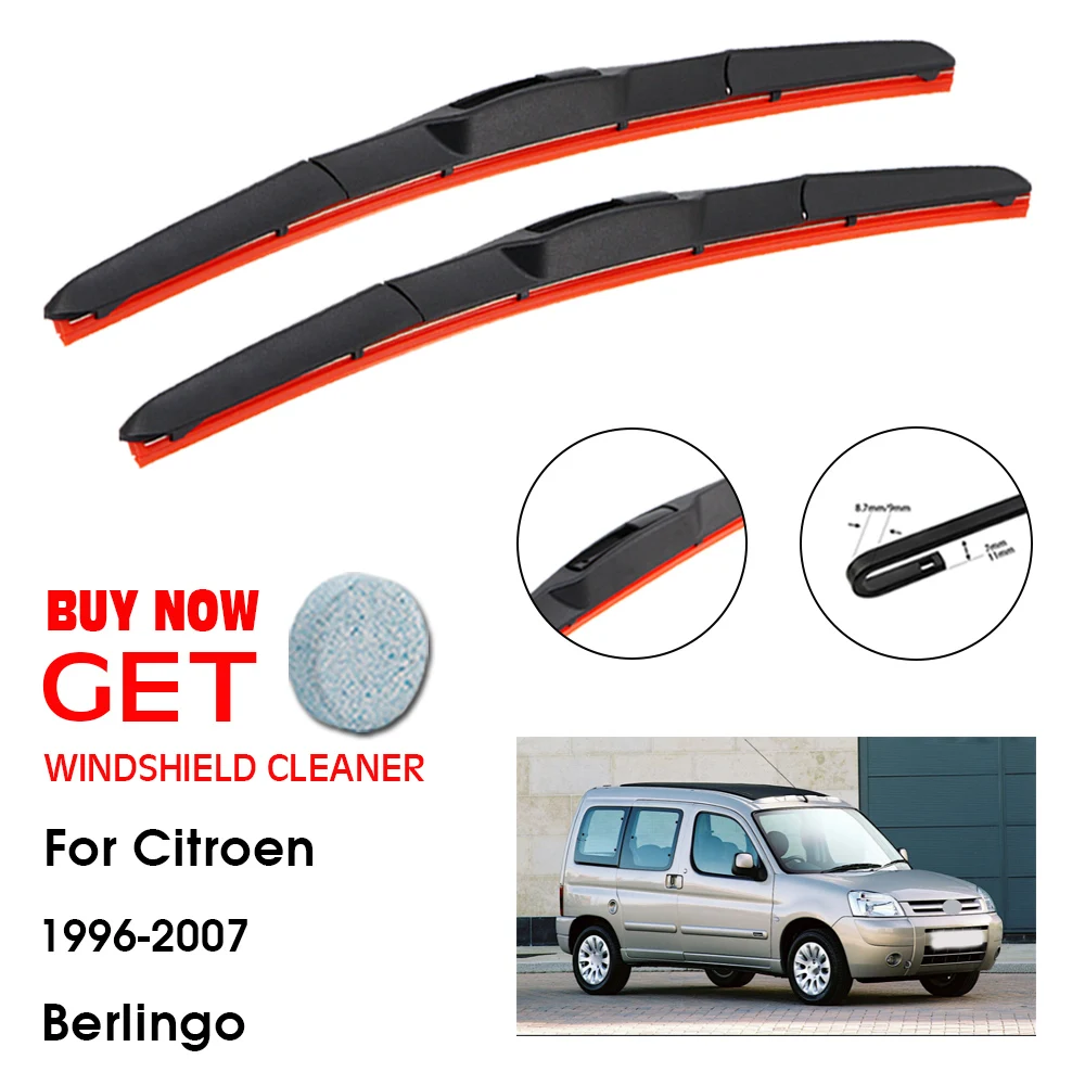 

Car Wiper For Citroen Berlingo 22"+21" 1996-2007 Front Window Washer Windscreen Windshield Silica Gel Wiper Blade Accessories