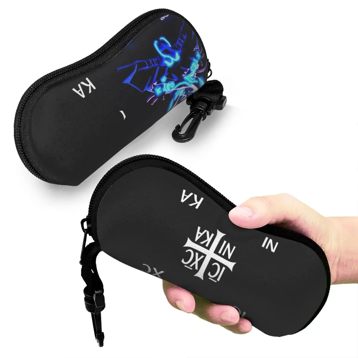 

IC XC NIKA Cross Christian Orthodox Jesus Chris Shell Glasses Case Portable Sunglasses Box Women Men Soft Eyeglass Bag Pouch