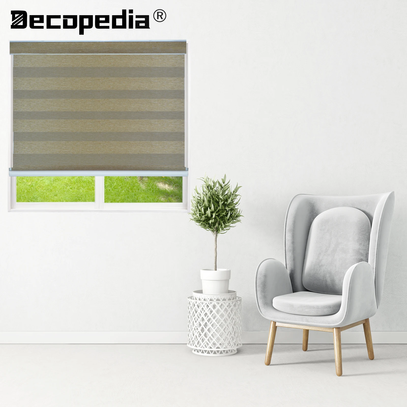 

Decopedia Custom Made Cordless Zebra Blinds for Windows Roller Blinds Blackout Day and Night Window Blinds for Living Room