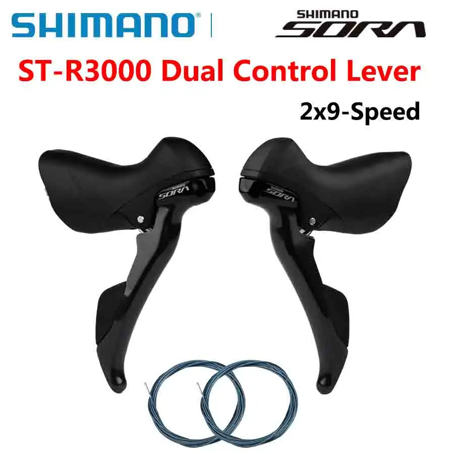 SHIMANO-ذراع تحكم مزدوج ، Sora ، فرامل سوبر SLR ، سرعات 2x9 ، محولات ST ، زوج يسار ويمين ، 2x9 s
