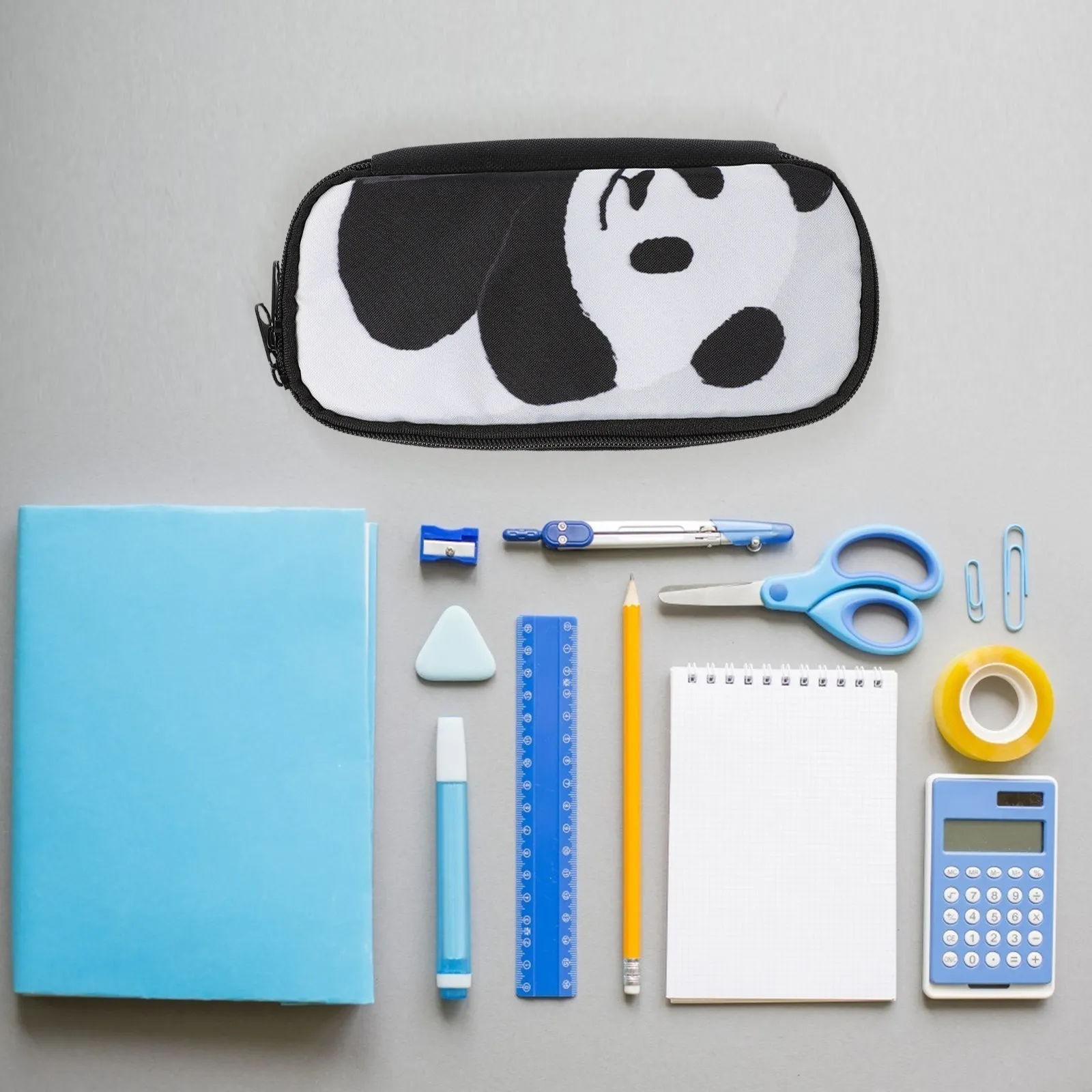 

Сумка для карандашей большой вместимости из ткани Оксфорд с дизайном в виде мультяшной панды, гладкая молния, органайзер для канцелярских принадлежностей для школы и офиса