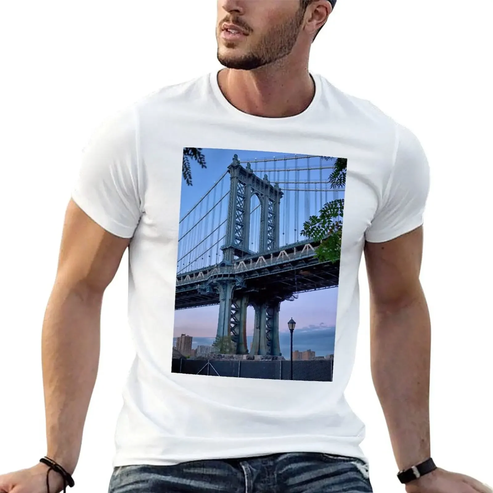 Manhattan Bridge T-Shirt plus size tops summer tops mens tall t shirts