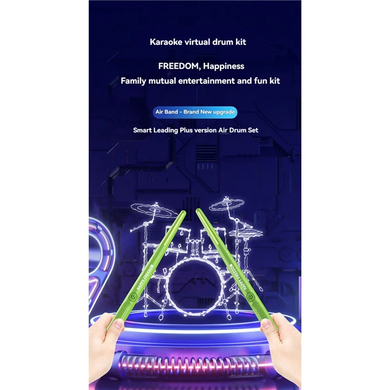 

B93B-Virtual Air Drum Set With Drumsticks And Pedals Electronic Virtual Air Drum For Adults And Children Musical Gift