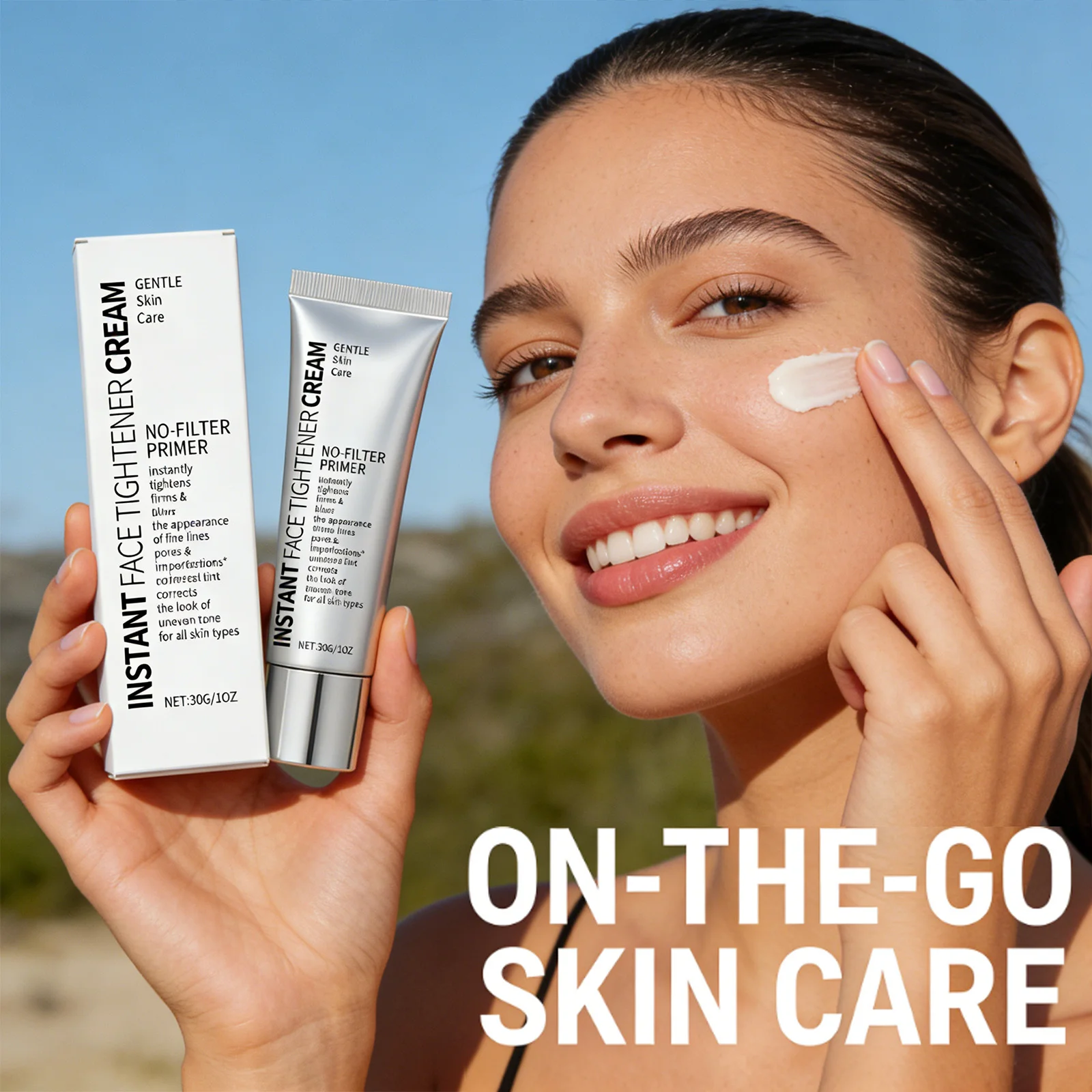 Instantly Face Tightener Cream Improve Skin Elasticity Reduce Fine Line Shrink Pores Brightening Moisturizing Pre Makeup Lotion
