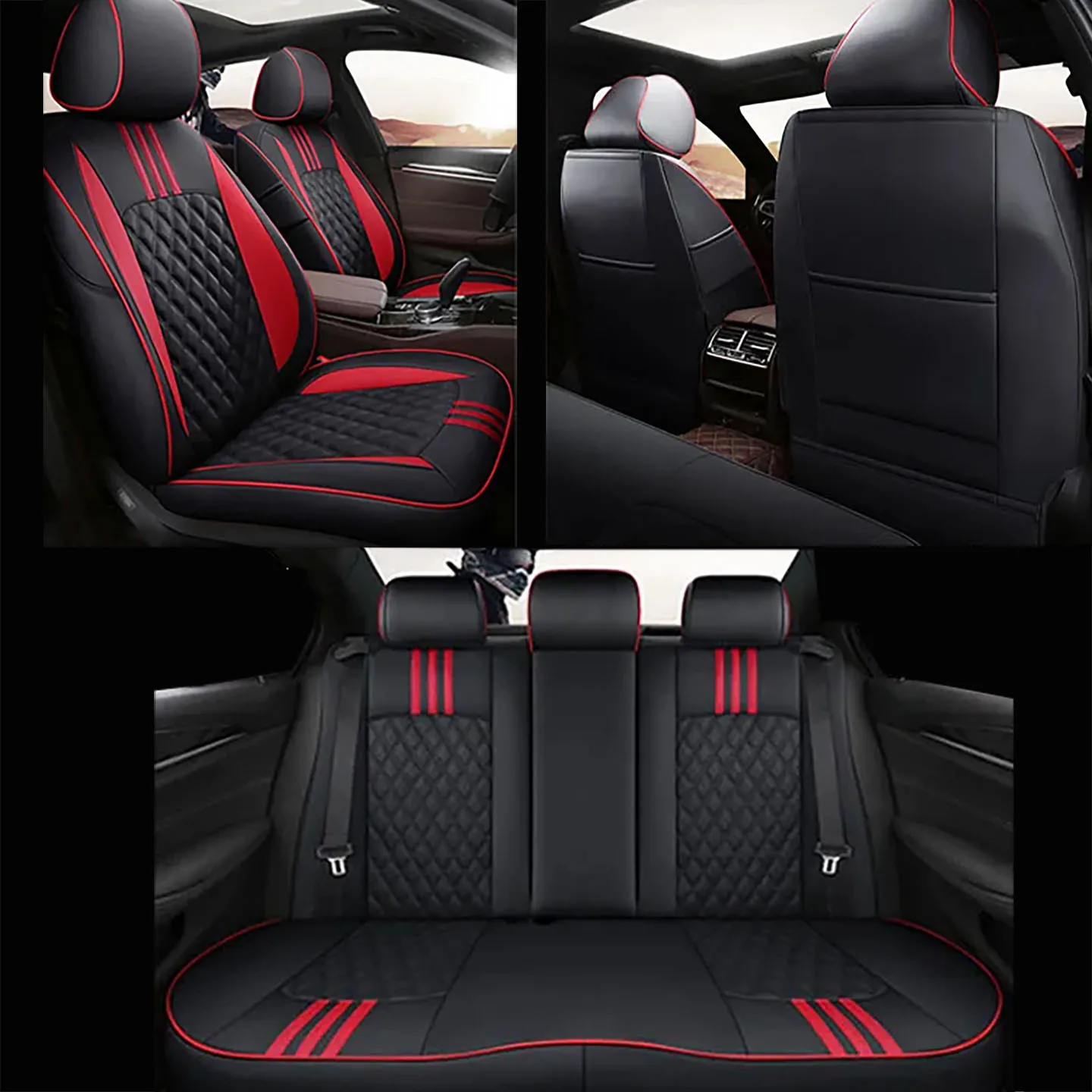 

Carnong Car Seat Covers Leather Custom Proper Fit Same Structure Size Armrest Airbag Available 40/60 Devide Interior Accessories