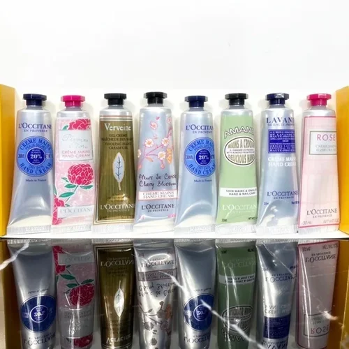 Nuevo Crema de manos, juego de ocho piezas, caja de regalo, crema de manos de rosa Sakura de karité, nutritiva y antisecado