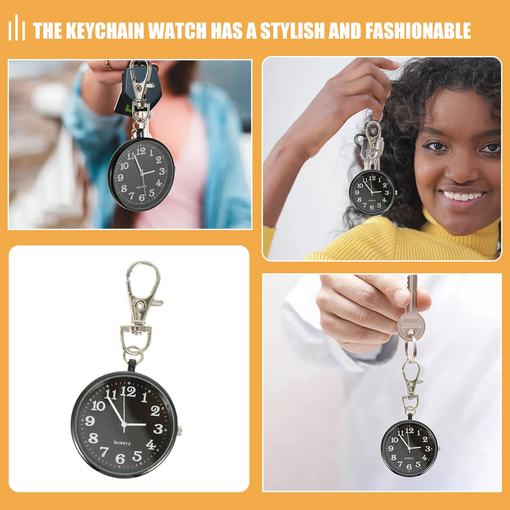 

2pcs Large Face Hanging Watches Watch Keychain Nurses Elderly Students Unisex Minimalist Stylish Backpack Clip