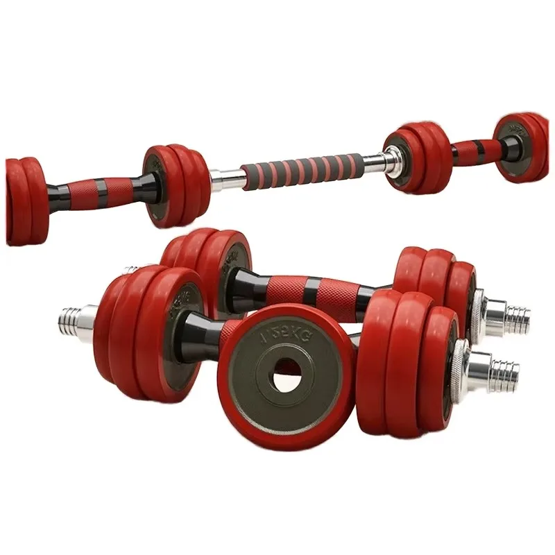 

Pure Iron Baked Paint Dumbbell Set - Adjustable Weights for Home Use, Converts to Barbell & Kettlebell, Suitable for Men