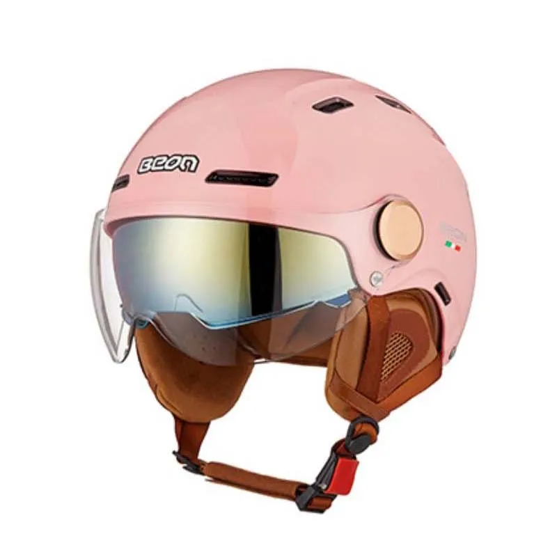 BEON Casco de motocicleta para mujer doble lente Moto Scooter accesorios de motorista Cascos Capacete Moto Casque Casco tamaño ajustable