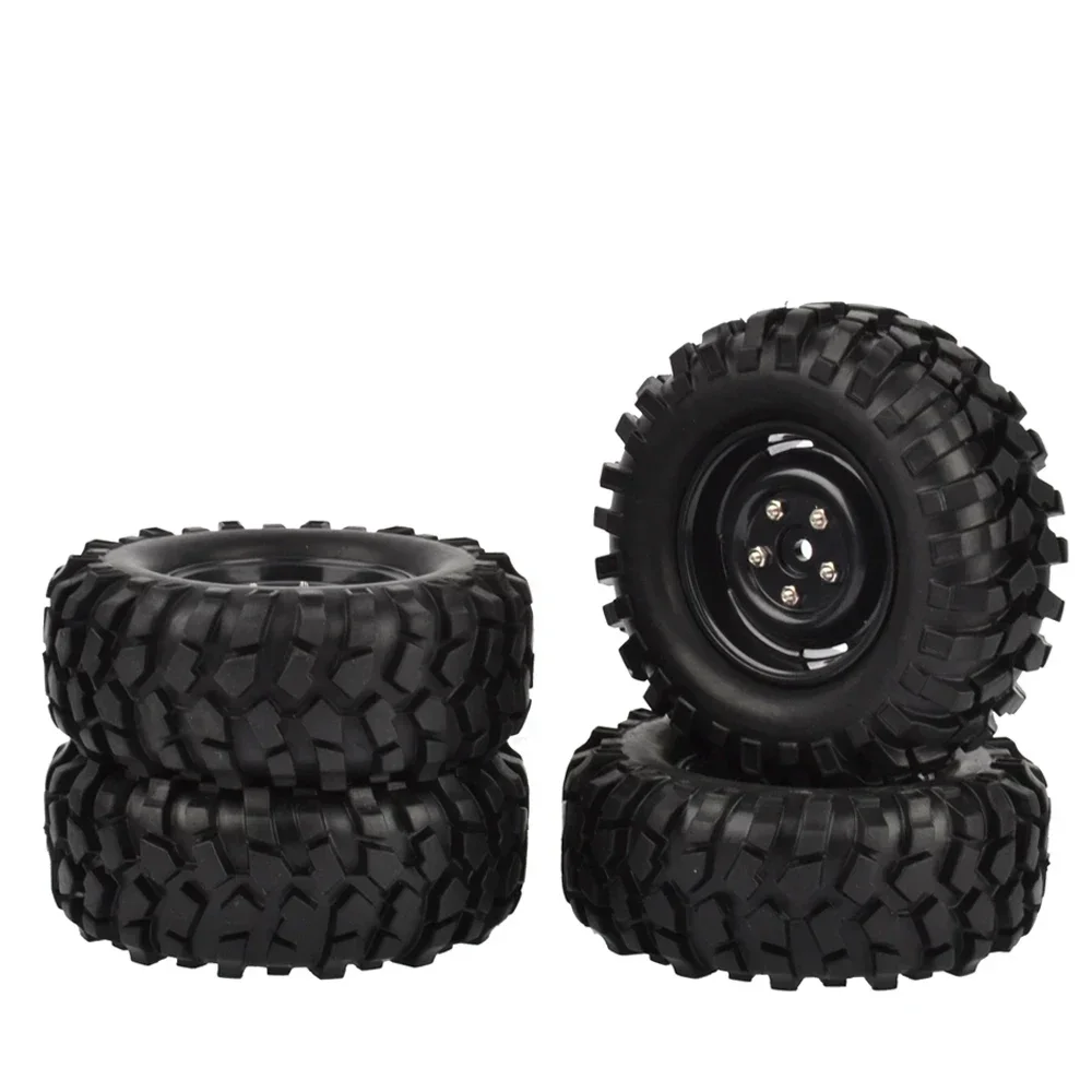 4pcs 96mm 1.9 Inch Rubber Tires/Tyres and Wheel Rims for Axial SCX10 D90 Tamiya CC01 1:10 RC Rock Crawler Car