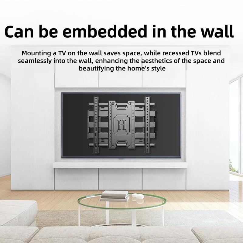 Universal TV Wall Mount Bracket Tilt Adjustable Strengthen 40''-90'' TV Stand Holder Load Up To 85kg VESA 200*200mm Customized