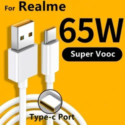 Realme Original Type C Cable Phone Cables 65w 80W 6.5A Super Fast Charge Super Dart Vooc RealMe 7 pro 8 8i 9pro 9i 6 X50 GT GT2