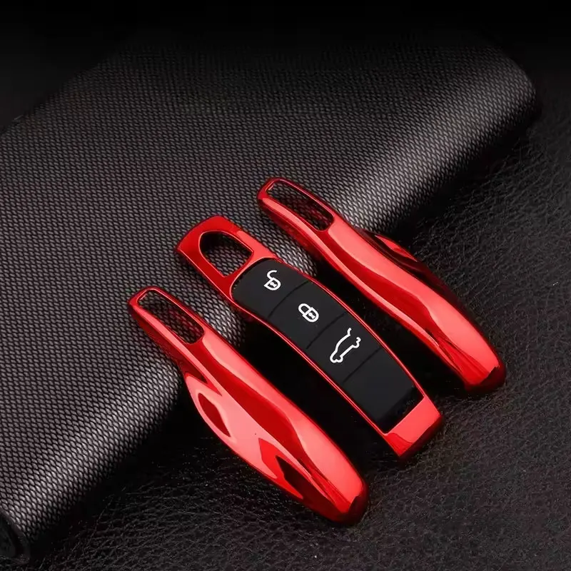 

Car Smart Remote Key Case Fob Covers Set Shell For Porsche Panamera Taycan Macan Boxster Cayman Cayenne 911 970 981 991