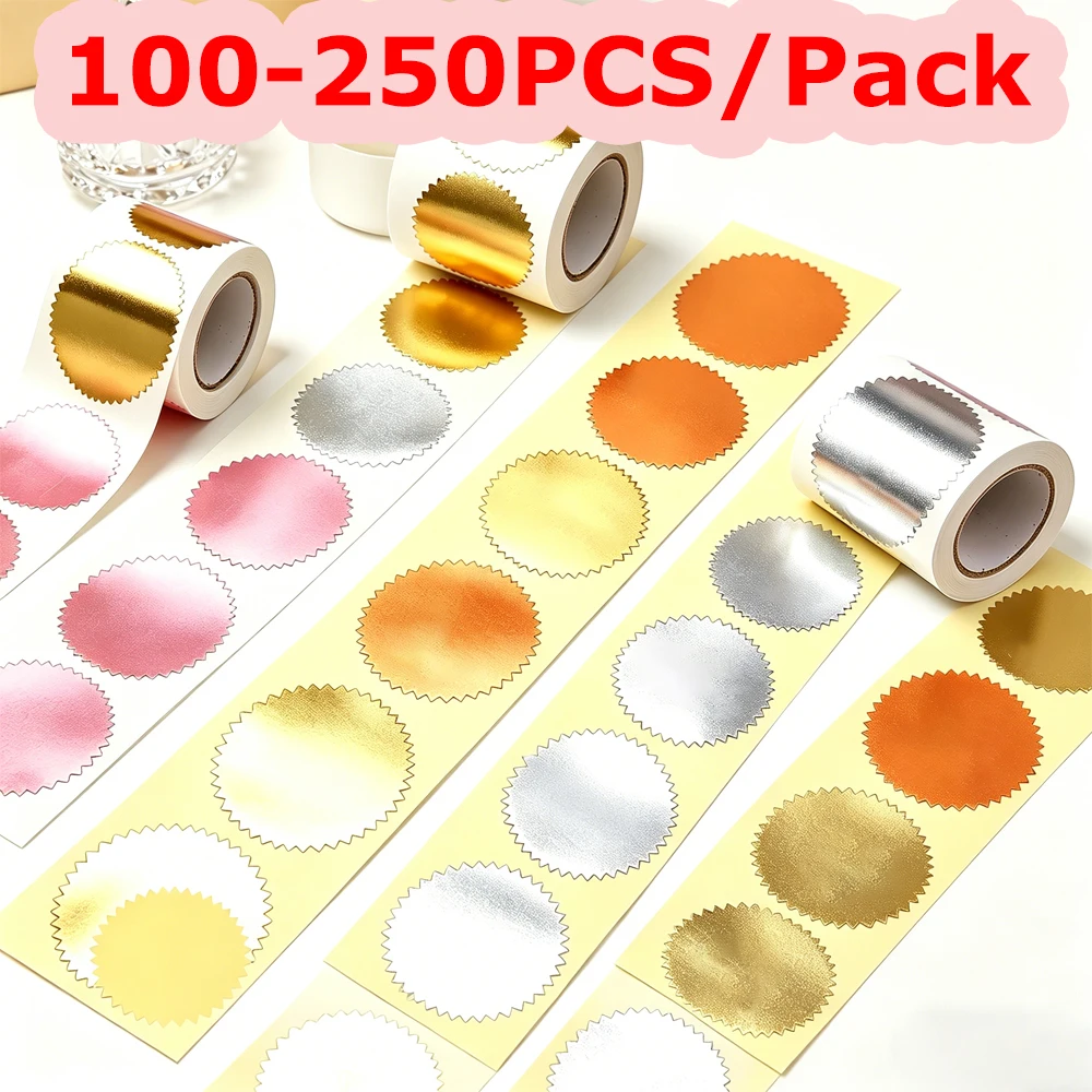 

100-250pcs Round Embossed Seal Stamp Stickers for Wedding Party Invites Envelope Decor Gift Package Sealing Sticker Labels
