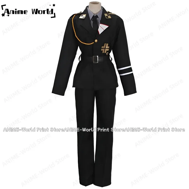 

《Custom Size》Anime Axis Powers Hetalia APH Prussia Cospaly Army Costume Christmas Party Halloween Uniformb;4.f'7;j,3'
