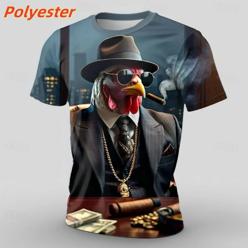 Tier Huhn Sonnenbrille 3D Druck Sport Schnell Trocknend Atmungsaktive Männer T-shirt Street Fashion Trend Harajuku Y2K Kurzarm Kleidung